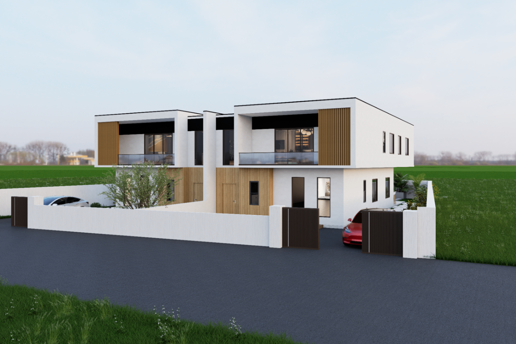 Amarah Villas right angle exterior render